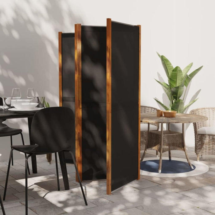 4-panel Room Divider Black 280x180 Cm Tokonb