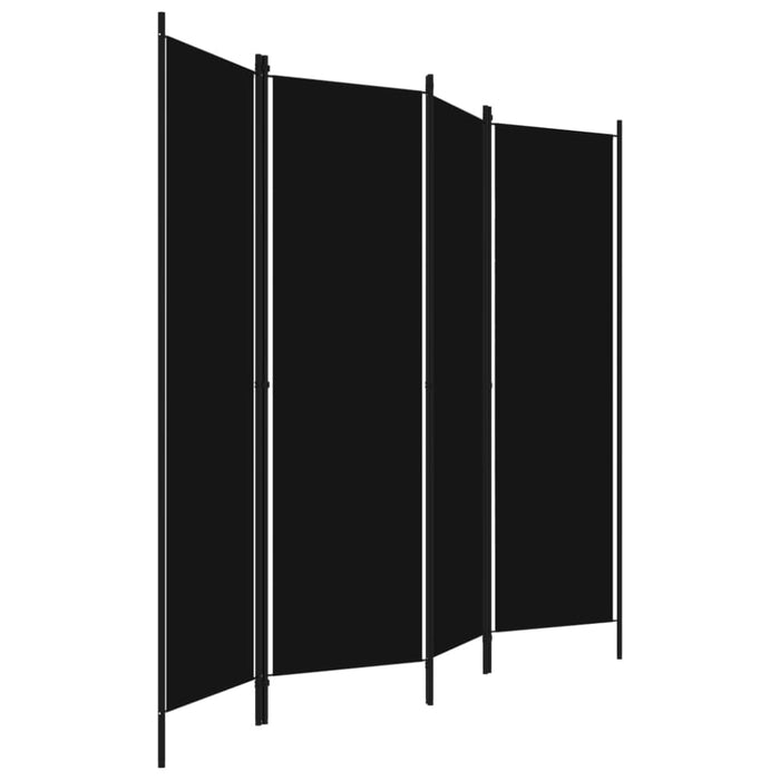 4 Panel Room Divider Black Gl43