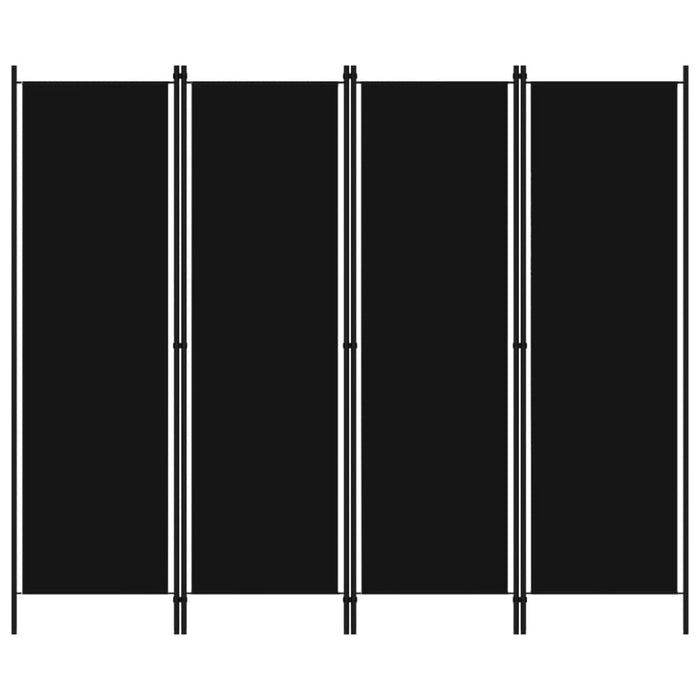 4 Panel Room Divider Black Gl43