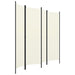 4 Panel Room Divider Cream White Gl4619