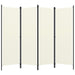 4 Panel Room Divider Cream White Gl4619