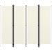 4 Panel Room Divider Cream White Gl4619