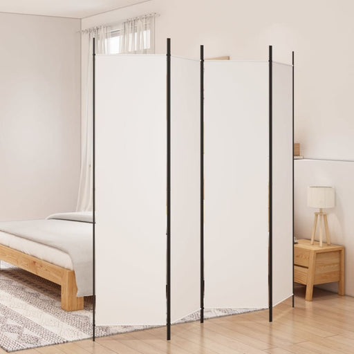 4-panel Room Divider White 200x200 Cm Fabric Tpbonx