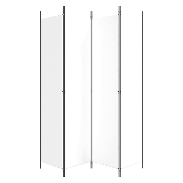 4-panel Room Divider White 200x220 Cm Fabric Tpbokn