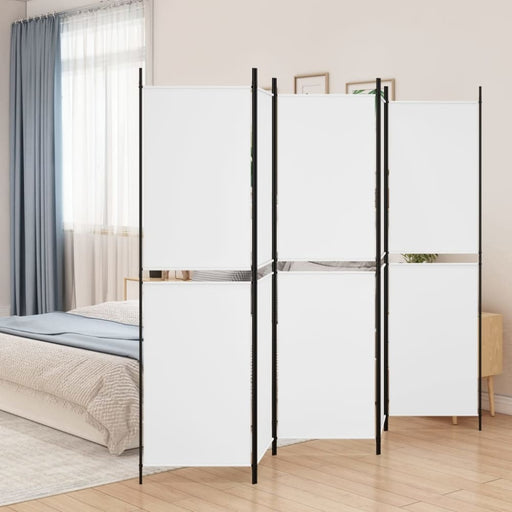 4-panel Room Divider White 250x200 Cm Fabric Tpbxta