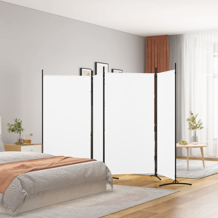 4-panel Room Divider White 346x180 Cm Fabric Tpbxlx