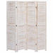 4 Panel Room Divider White Wood Gl79