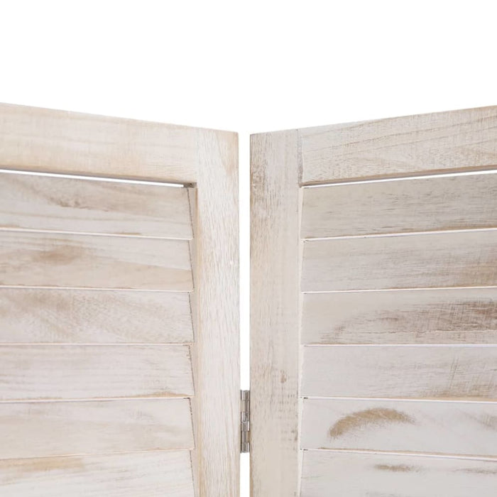 4 Panel Room Divider White Wood Gl79