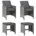 4 Piece Garden Chair And Stool Set Poly Rattan Grey Tolipt