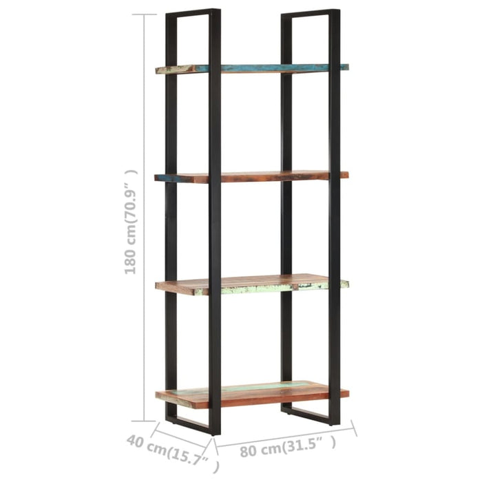 4-tier Bookcase Solid Reclaimed Wood Txoblo