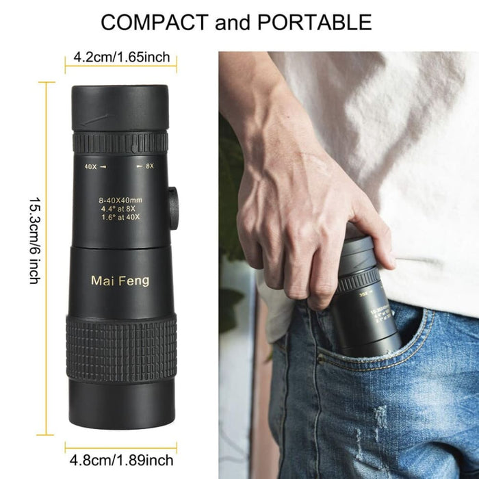 40x40 Monocular Retractable Zoom Waterproof Telescope