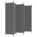 5-panel Room Divider Anthracite 250x200 Cm Fabric Tpbonn
