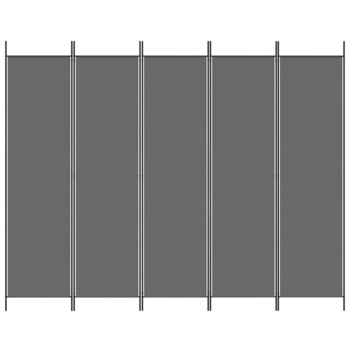 5-panel Room Divider Anthracite 250x200 Cm Fabric Tpbonn