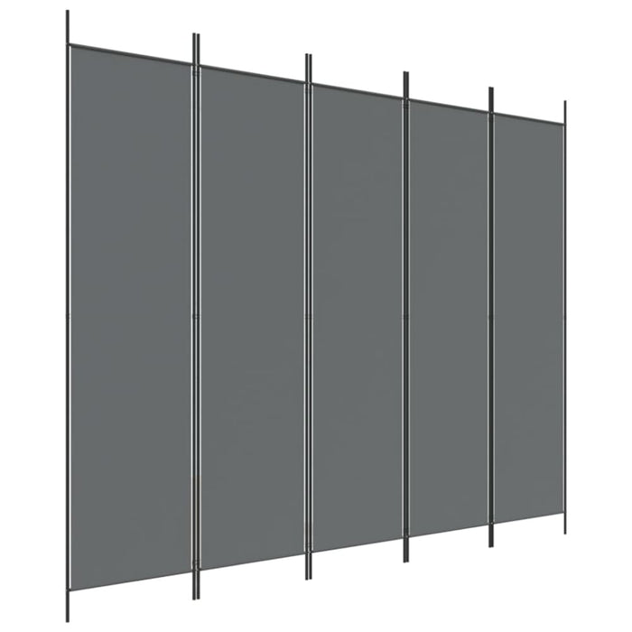5-panel Room Divider Anthracite 250x200 Cm Fabric Tpbonn