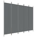 5-panel Room Divider Anthracite 250x200 Cm Fabric Tpbonn