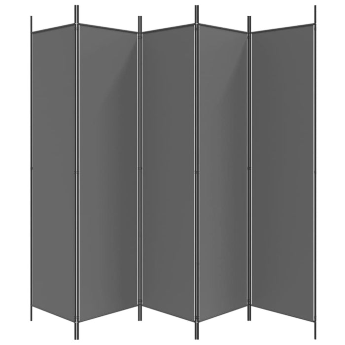 5-panel Room Divider Anthracite 250x200 Cm Fabric Tpbonn