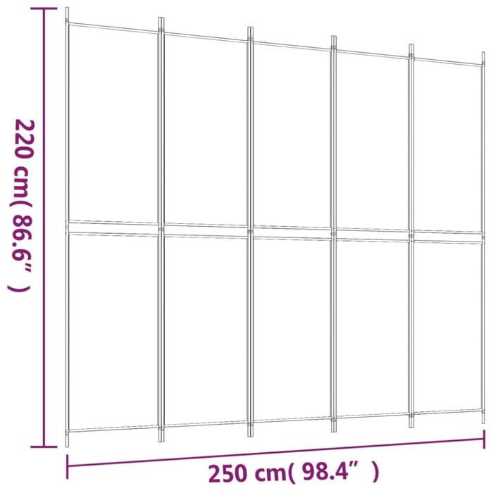 5-panel Room Divider Anthracite 250x220 Cm Fabric Tpbxpx