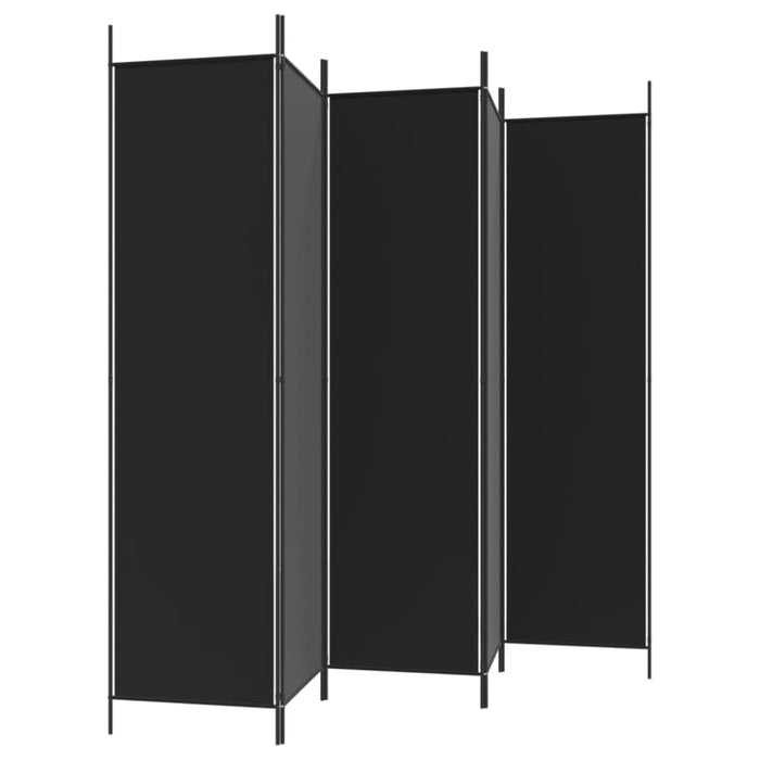 5-panel Room Divider Black 250x200 Cm Fabric Tpbonk