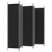 5-panel Room Divider Black 250x200 Cm Fabric Tpbonk