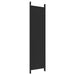 5-panel Room Divider Black 250x200 Cm Fabric Tpbonk