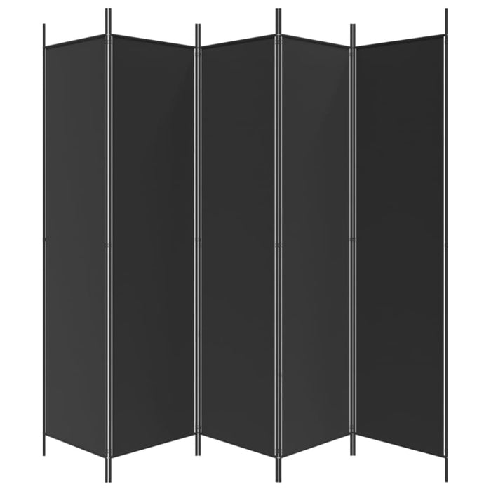 5-panel Room Divider Black 250x200 Cm Fabric Tpbonk