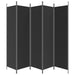 5-panel Room Divider Black 250x200 Cm Fabric Tpbonk