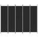 5-panel Room Divider Black 250x200 Cm Fabric Tpbonk