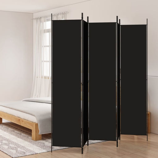 5-panel Room Divider Black 250x220 Cm Fabric Tpbxbp