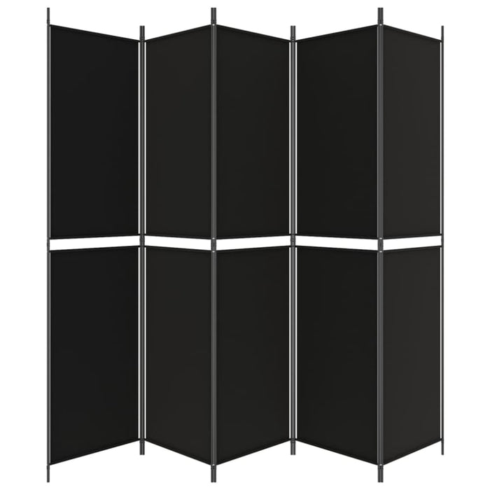 5-panel Room Divider Black 250x220 Cm Fabric Tpbxpt