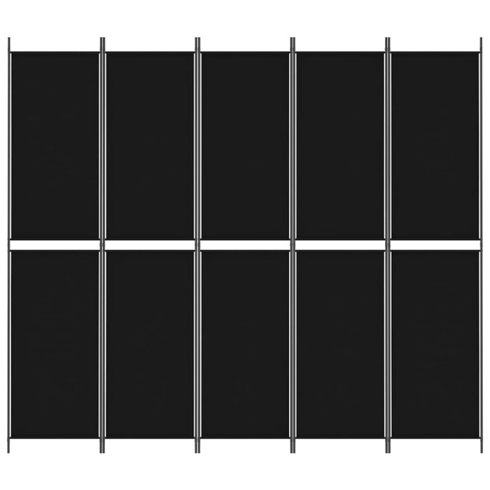 5-panel Room Divider Black 250x220 Cm Fabric Tpbxpt