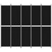 5-panel Room Divider Black 250x220 Cm Fabric Tpbxpt