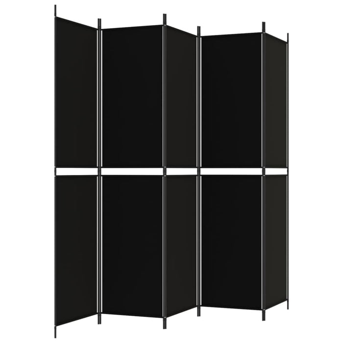 5-panel Room Divider Black 250x220 Cm Fabric Tpbxpt