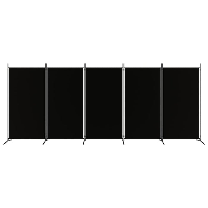 5-panel Room Divider Black 433x180 Cm Fabric Tpbxlk
