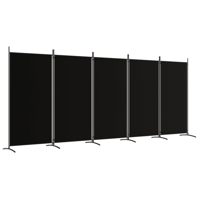 5-panel Room Divider Black 433x180 Cm Fabric Tpbxlk