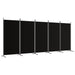 5-panel Room Divider Black 433x180 Cm Fabric Tpbxlk