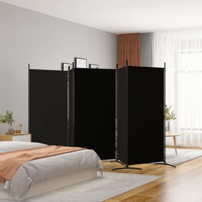 5-panel Room Divider Black 433x180 Cm Fabric Tpbxlk