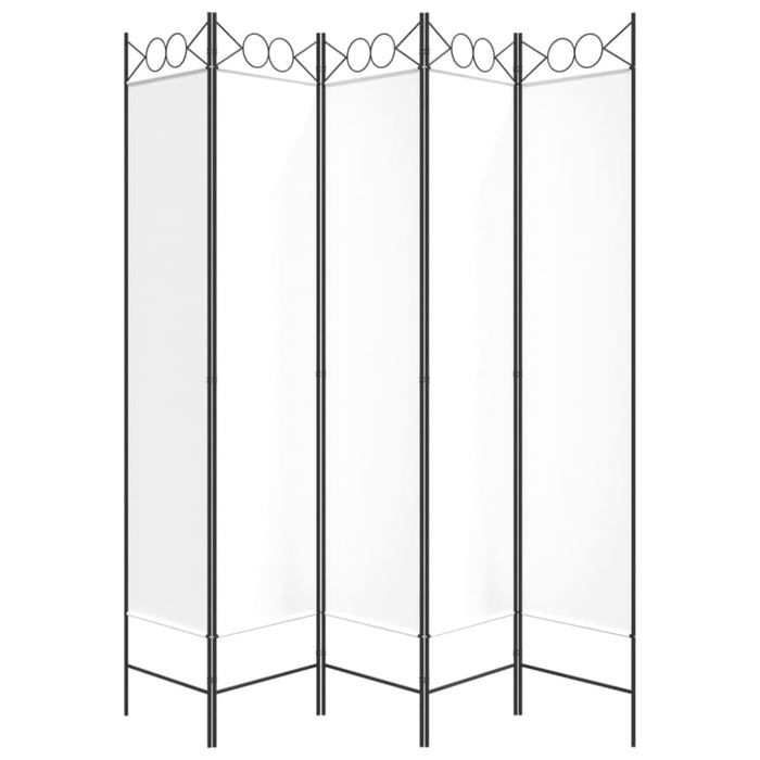 5-panel Room Divider White 200x200 Cm Fabric Tpbopa