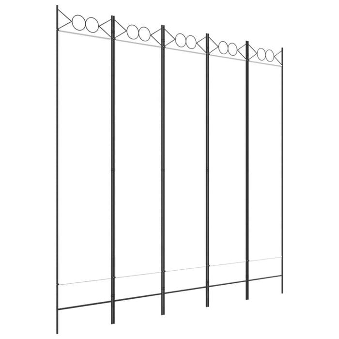 5-panel Room Divider White 200x200 Cm Fabric Tpbopa