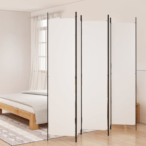 5-panel Room Divider White 250x220 Cm Fabric Tpbxbx