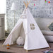 5 Poles Giant Kids Teepee Tent (natural Canvas)