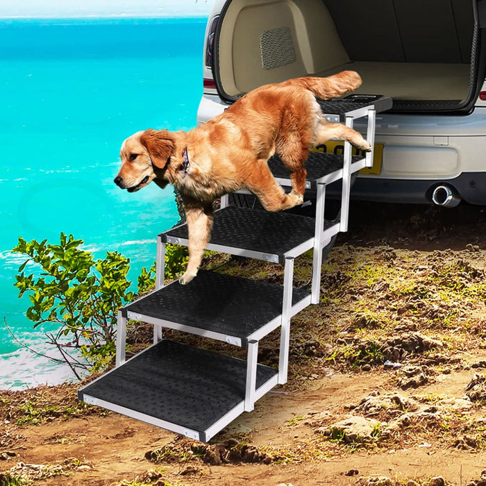 Goslash Picks 5 Steps Dog Ramp Adjustable Height Stair Car