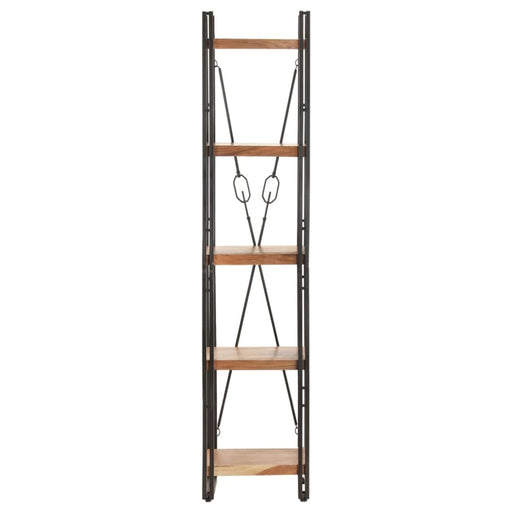 5-tier Bookcase Solid Acacia Wood Txbloo