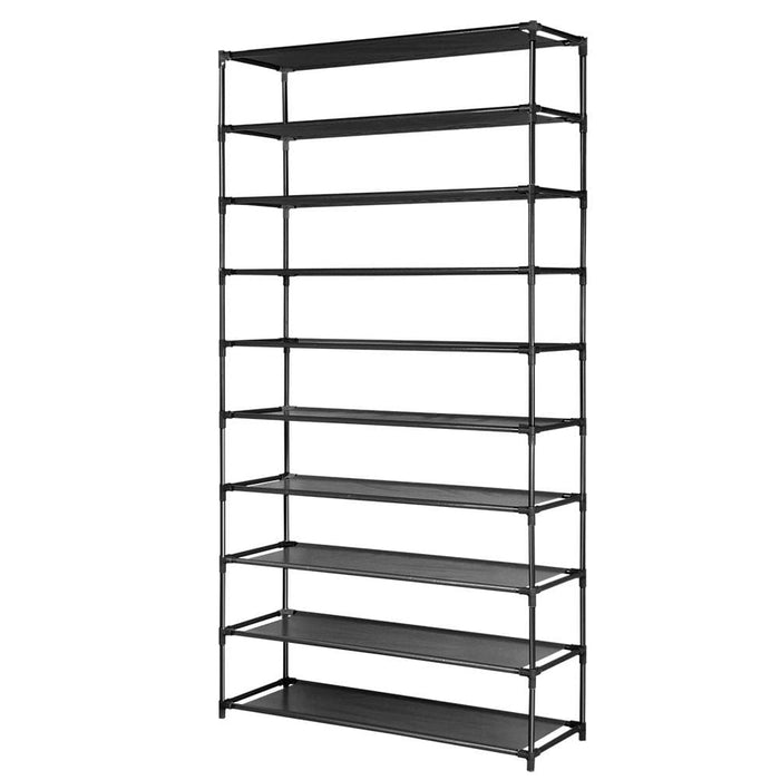 50 Pairs 10 Tier Shoe Rack Metal Shelf Holder Stackable