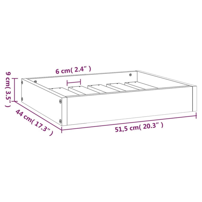 Dog Bed 51.5x44x9 Cm Solid Wood Pine Nxbnal