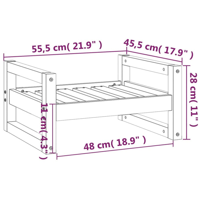 Dog Bed 55.5x45.5x28 Cm Solid Pine Wood Nxoali