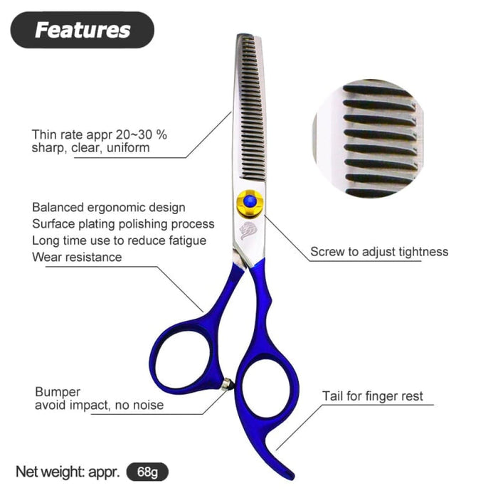 6 Inch Blue Professional Thinning & Cutting Scissors