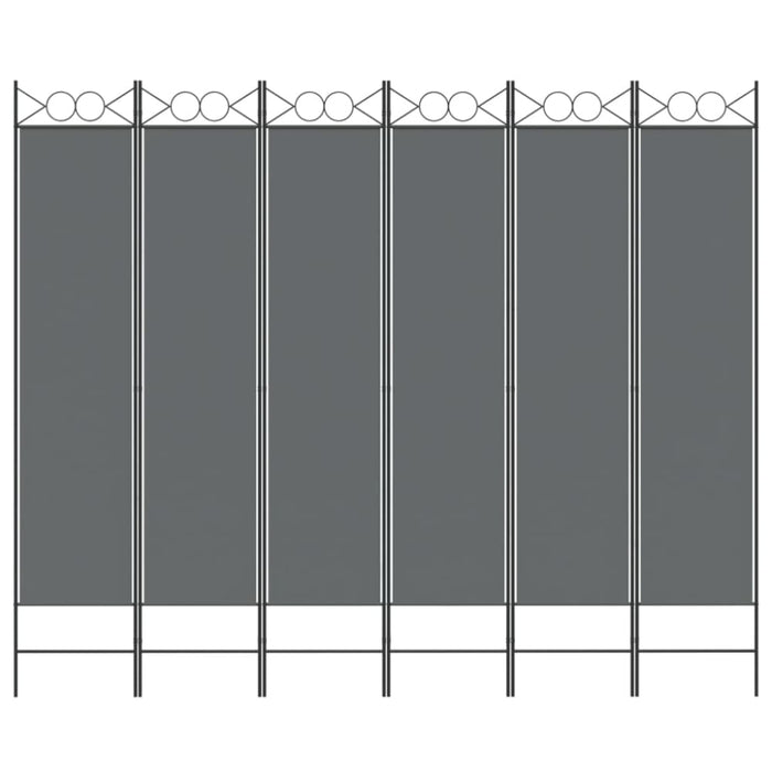 6-panel Room Divider Anthracite 240x200 Cm Fabric Tpbolb