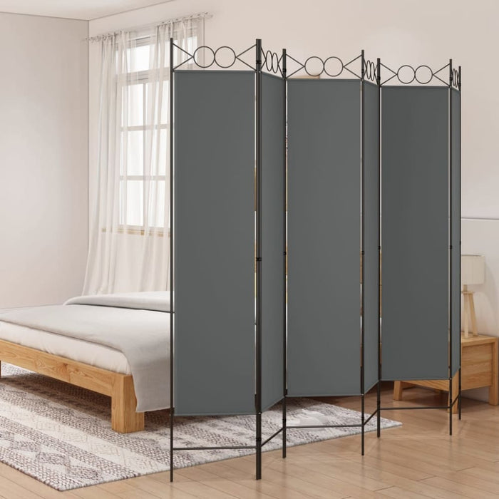 6-panel Room Divider Anthracite 240x200 Cm Fabric Tpbolb