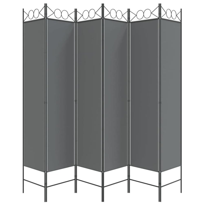 6-panel Room Divider Anthracite 240x200 Cm Fabric Tpbolb