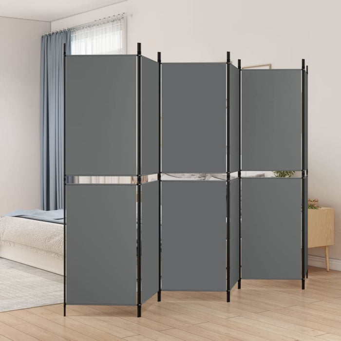 6-panel Room Divider Anthracite 300x180 Cm Fabric Tpbxxa